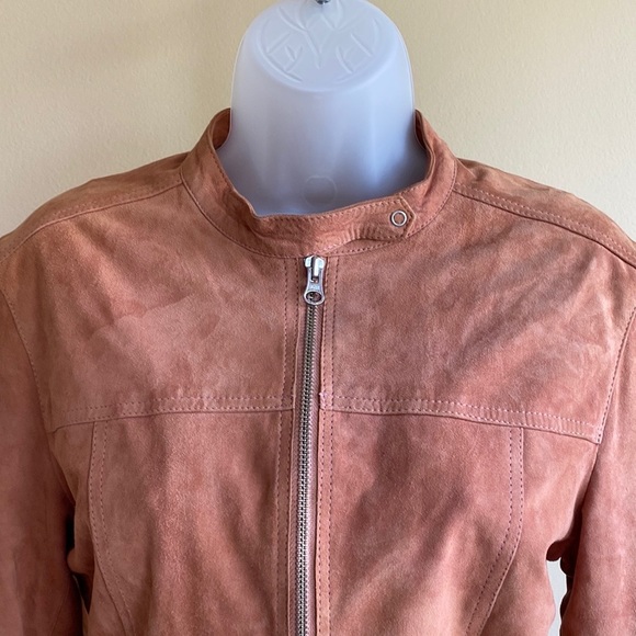 Mango MNG Rose Suede Leather Biker Jacket - Picture 5 of 13